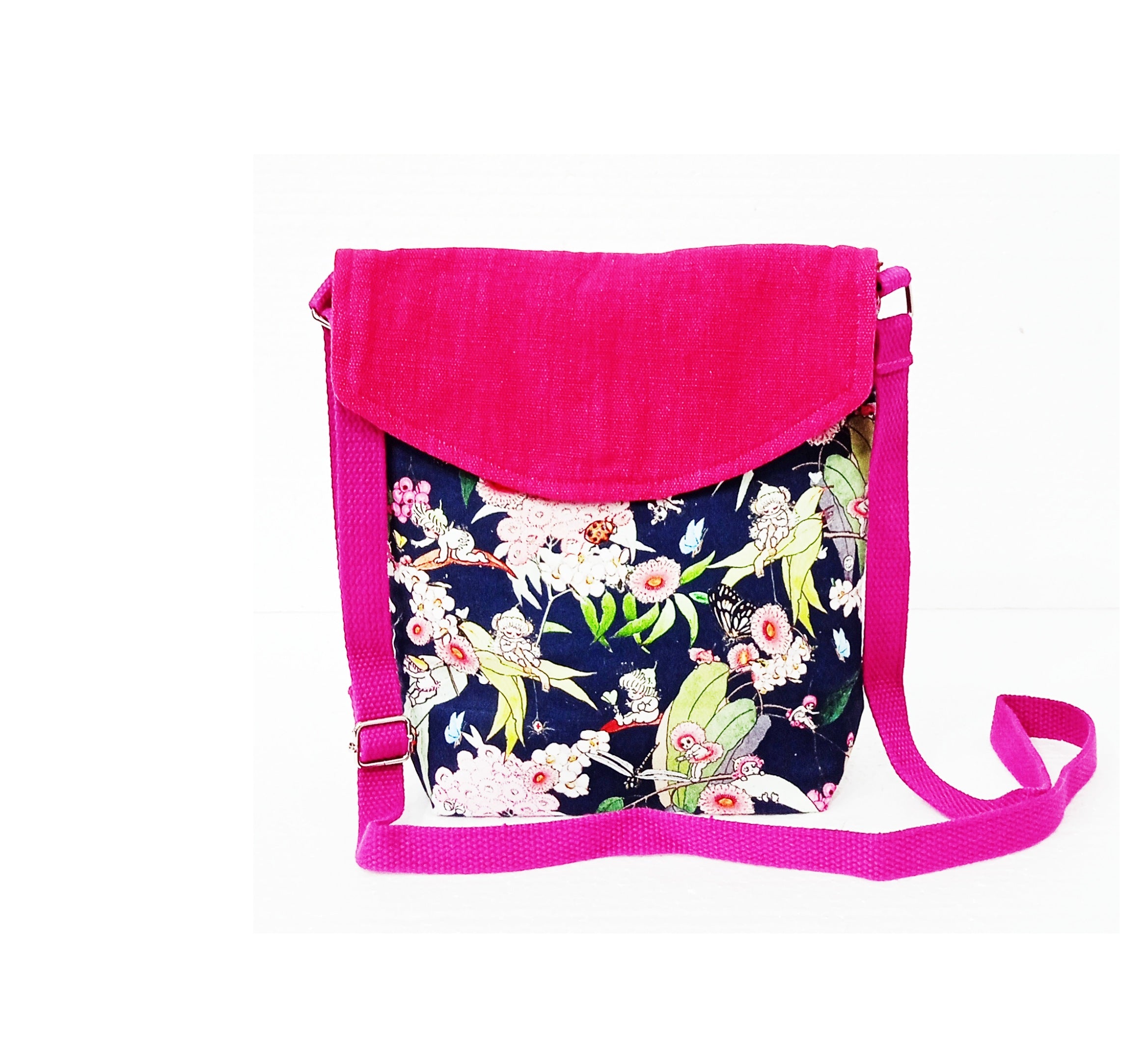 Messenger Bag Large Size  butterfly Pink A0437