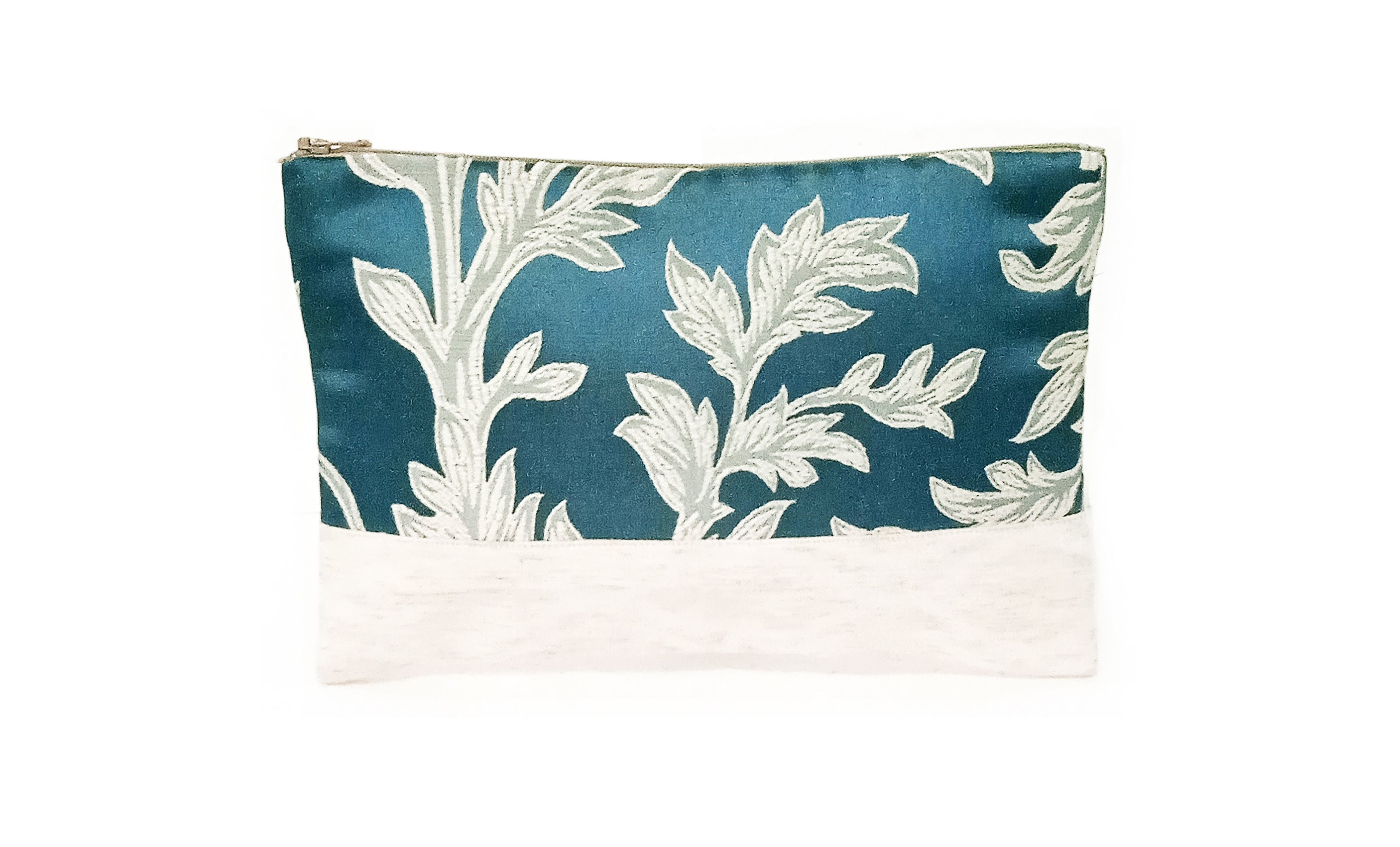 Pencil Case Large Leaves  Blue A0387