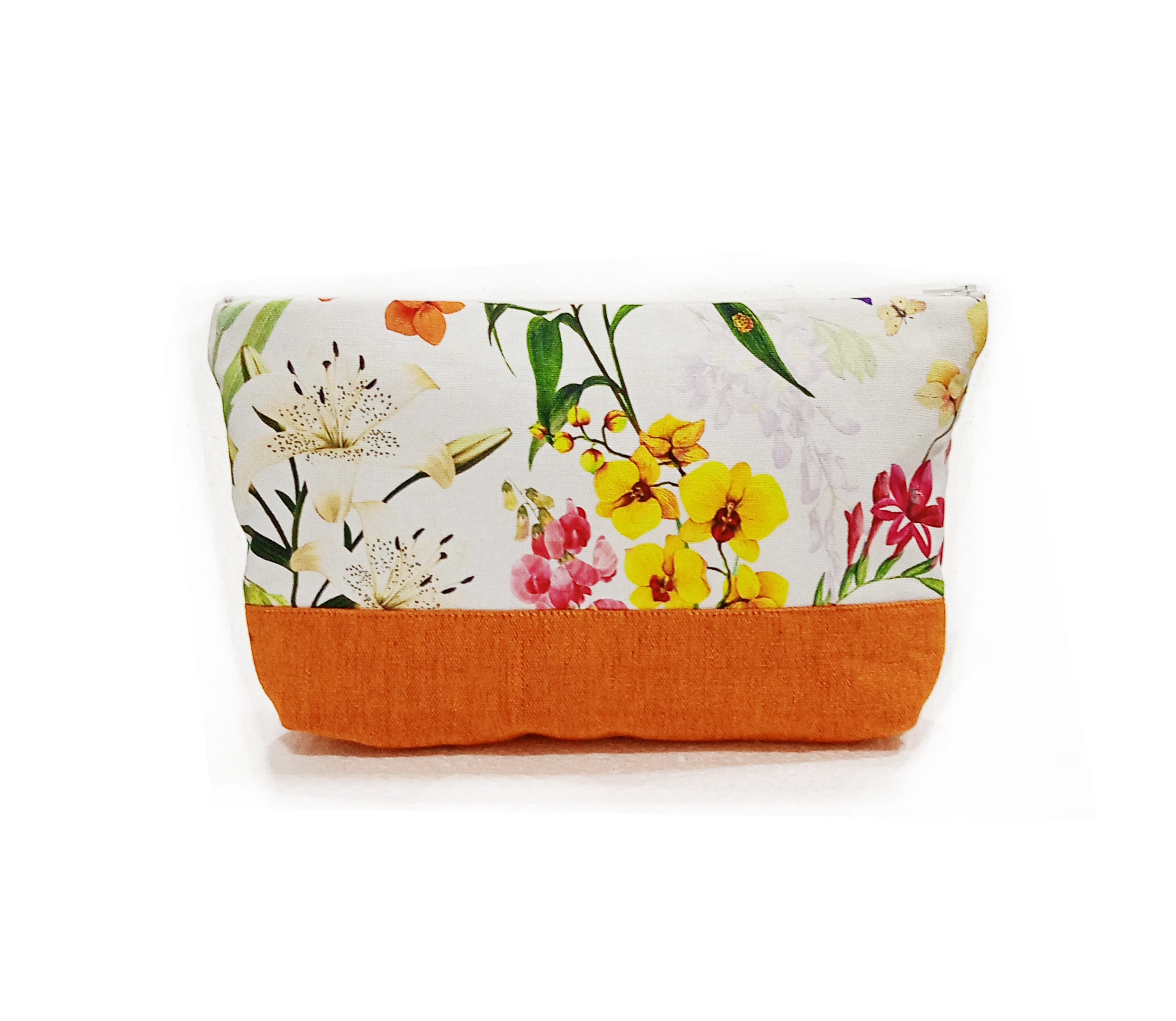 Toiletry Pouch Large  Floral Orange A0368