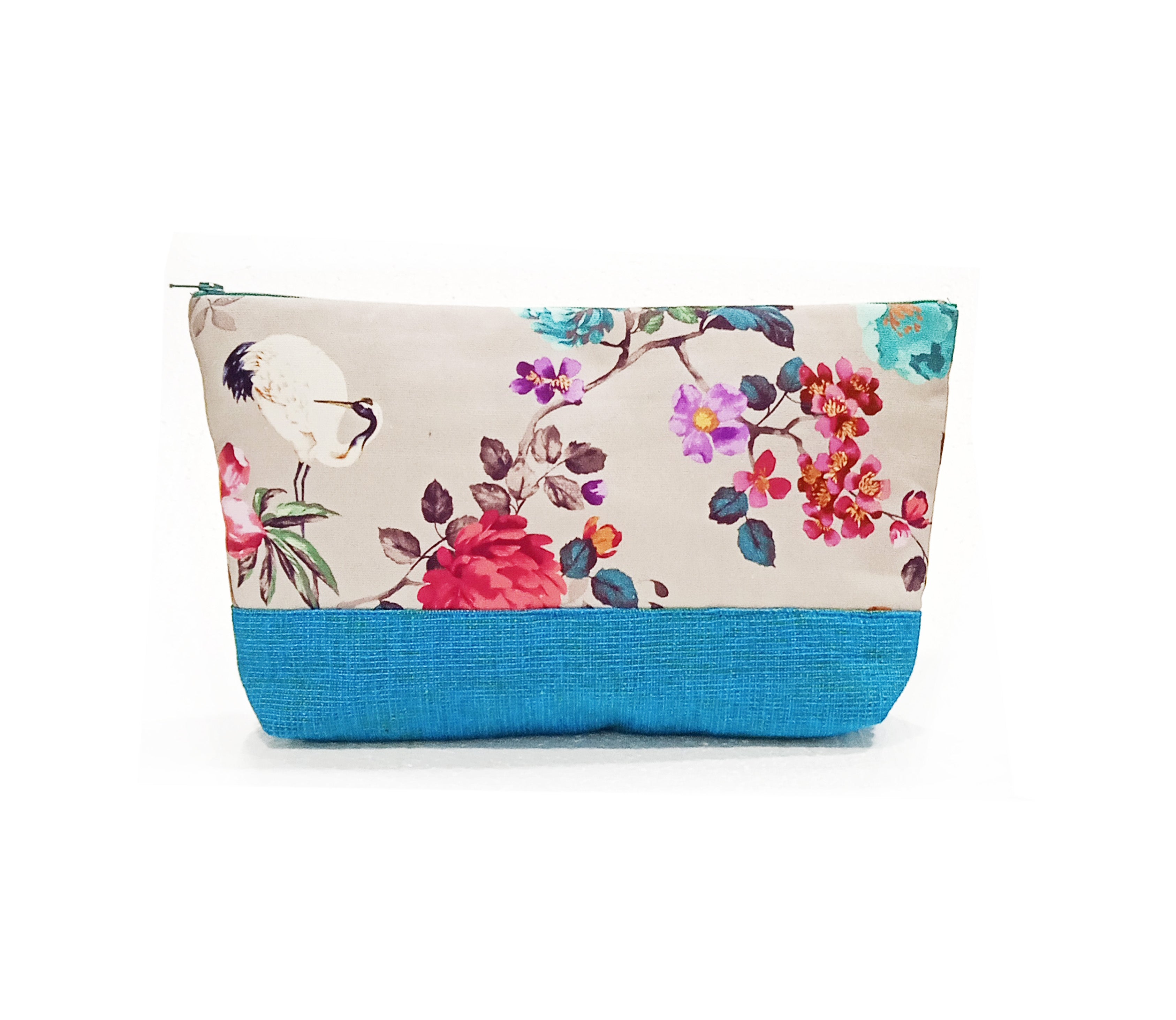 Toiletry Pouch Large Floral Light Blue A0371