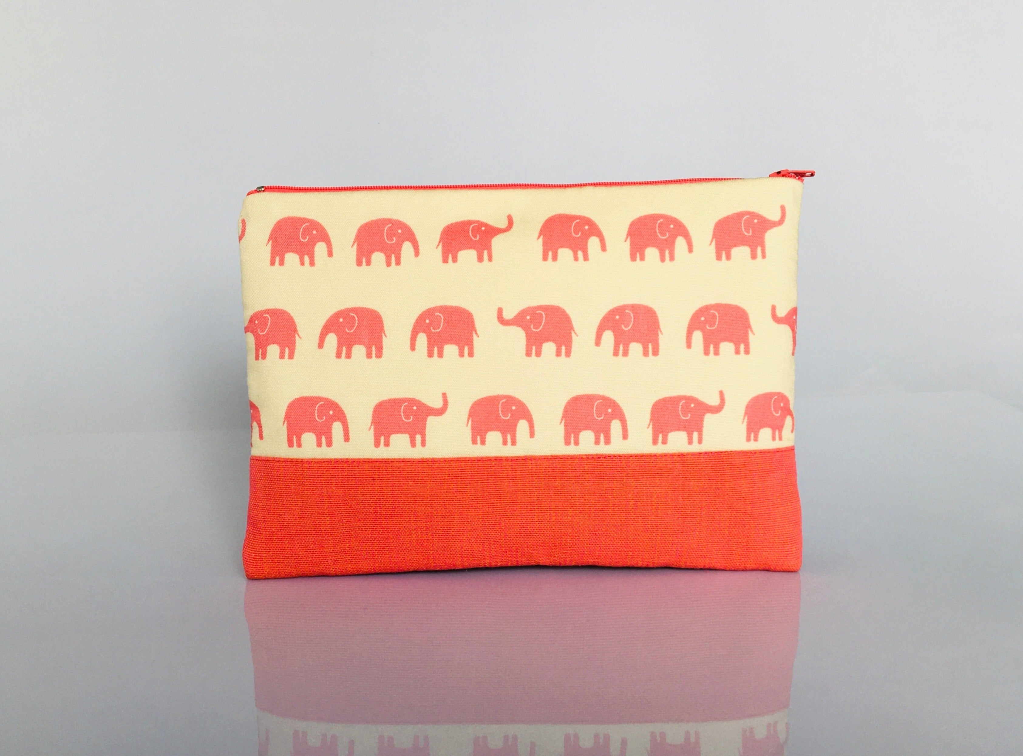 Pencil Case Large Elephant Pink/Beige A0110