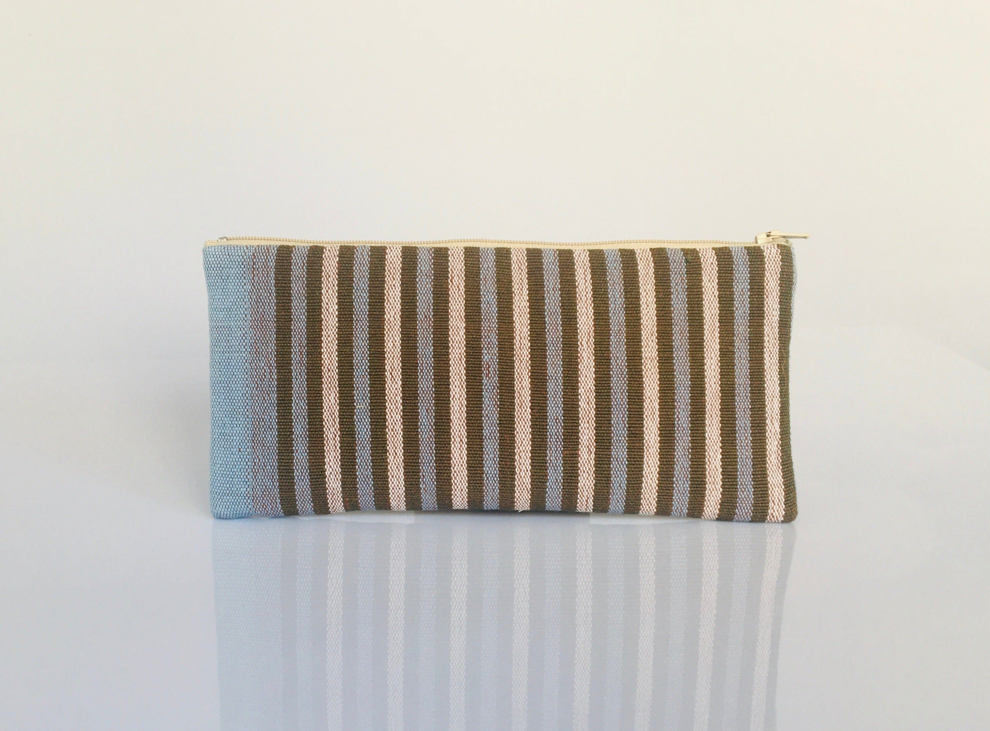 Pencil Case Handloom Grey/Blue A0116