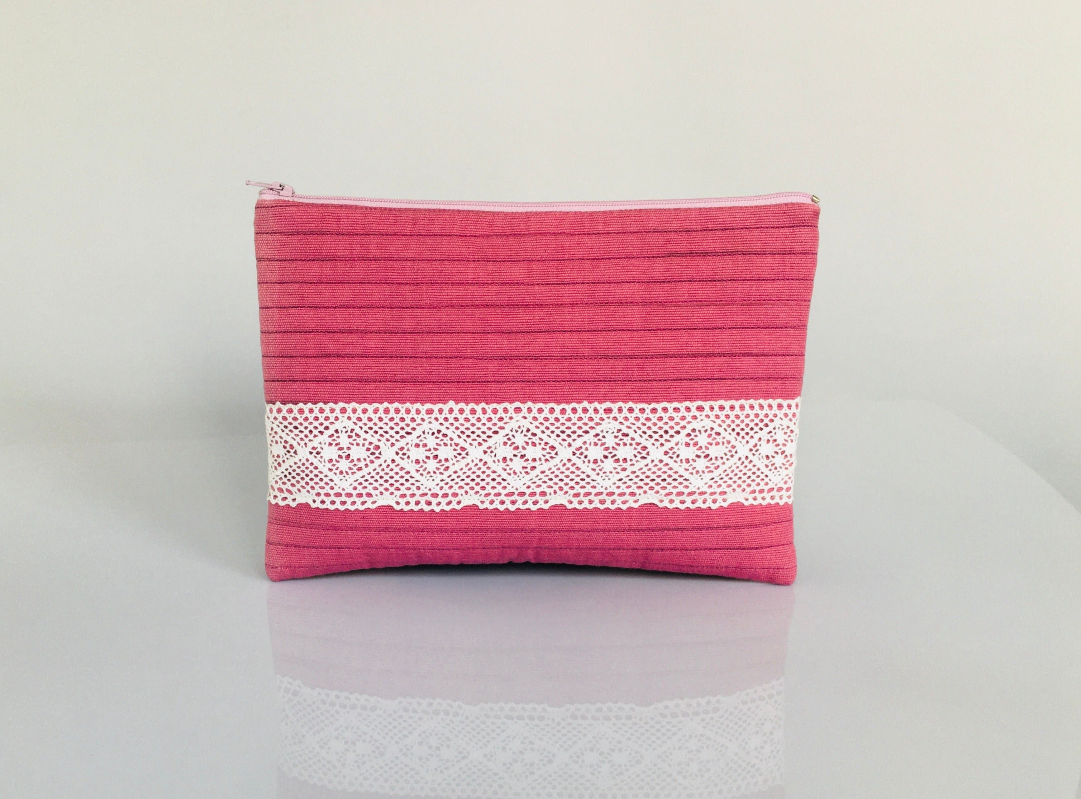 Pencil Case Beeralu Lace Rose Pink A0109