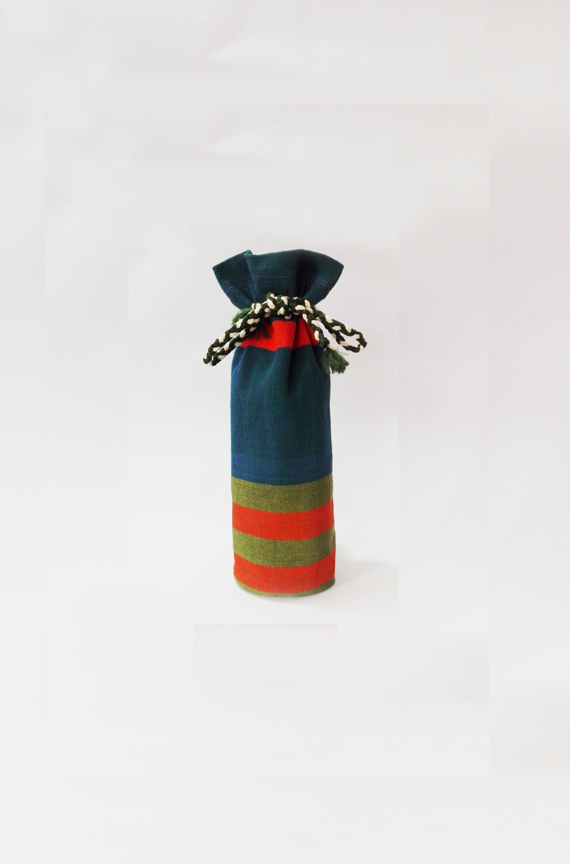 Wine Bottle Cover Handloom Blue/Orange A0312