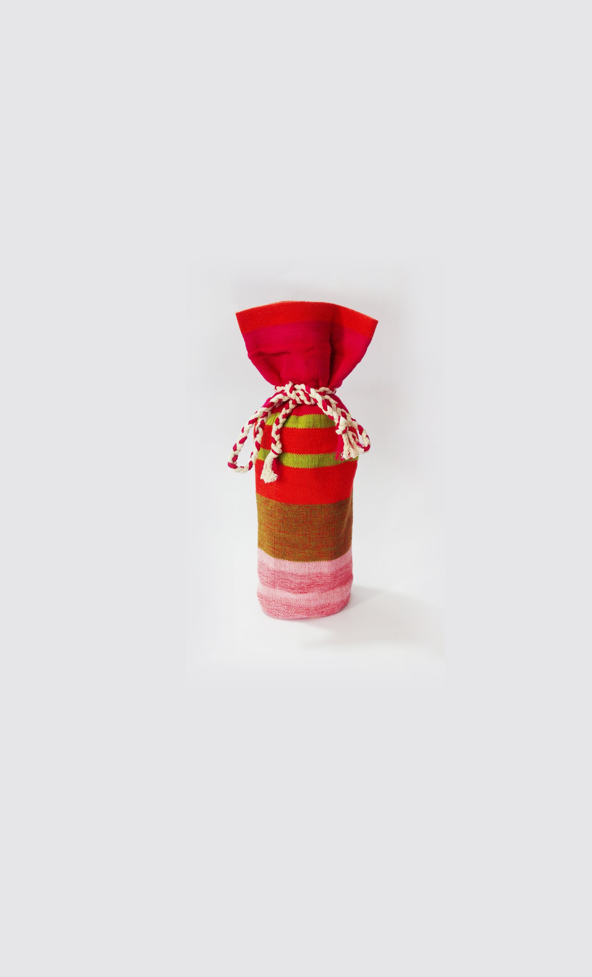 Wine Bottle Cover Handloom Red / Brown A0315